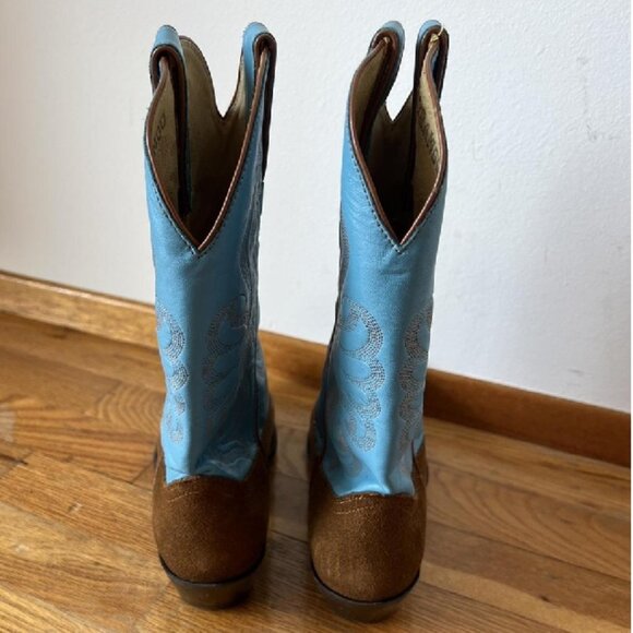 Gorgeous DURANGO RD5102 Turquoise Leather & Brown Suede Western Cowboy Boots 8 - Picture 6 of 10